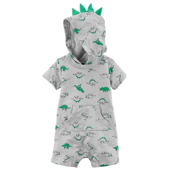 Carter's Other - Carter's Baby Boy Dinosaur 3D Spikes Hooded Romper in Size 12 Months